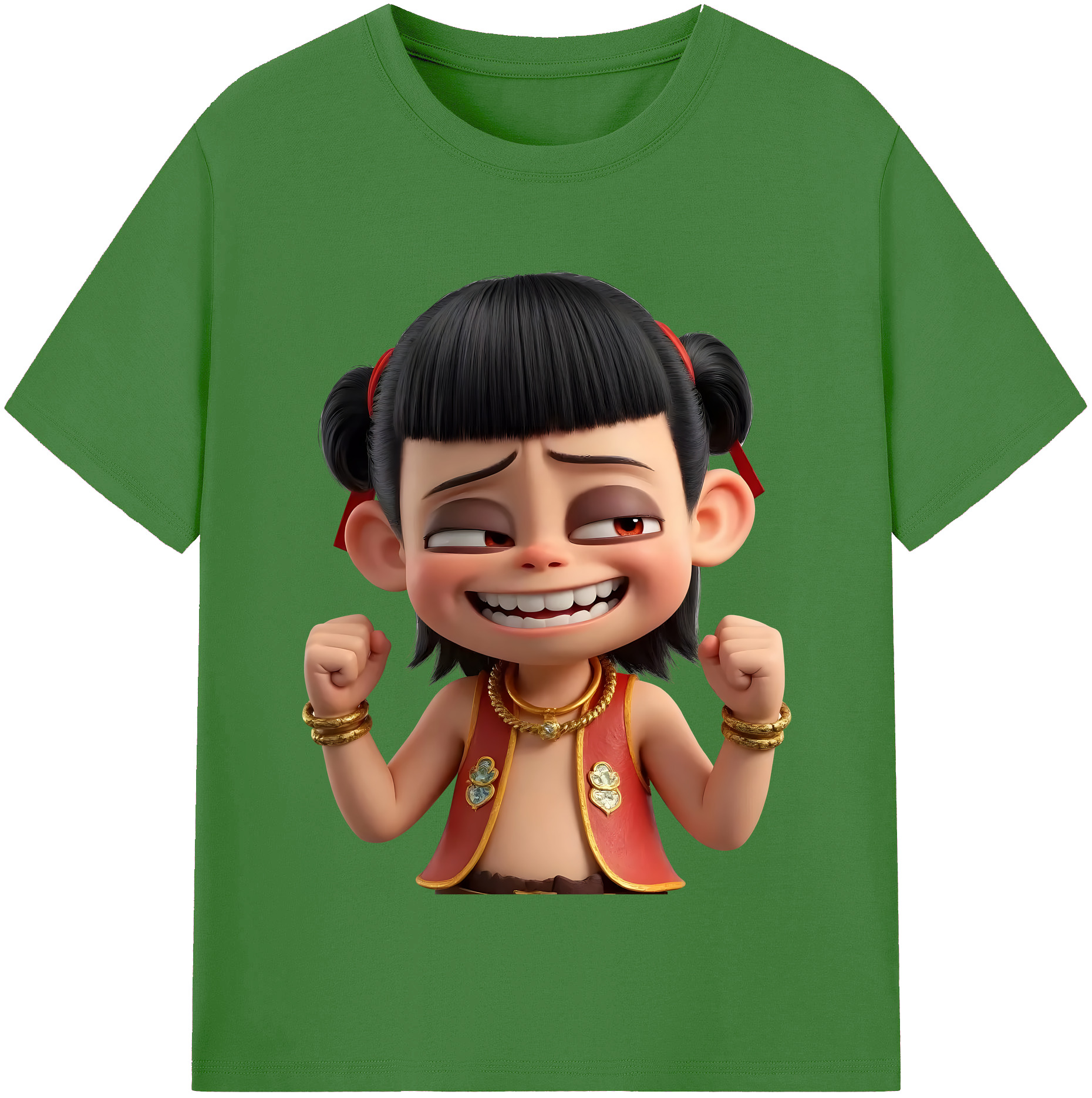 （画像用） Ne Zha 2 ナタ 魔童の大暴れ レディースカジュアルプリントTシャツ（綿100％）